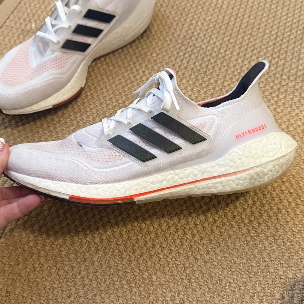 Adidas white, black and orange ultraboost sneaker - Picture 4 of 10
